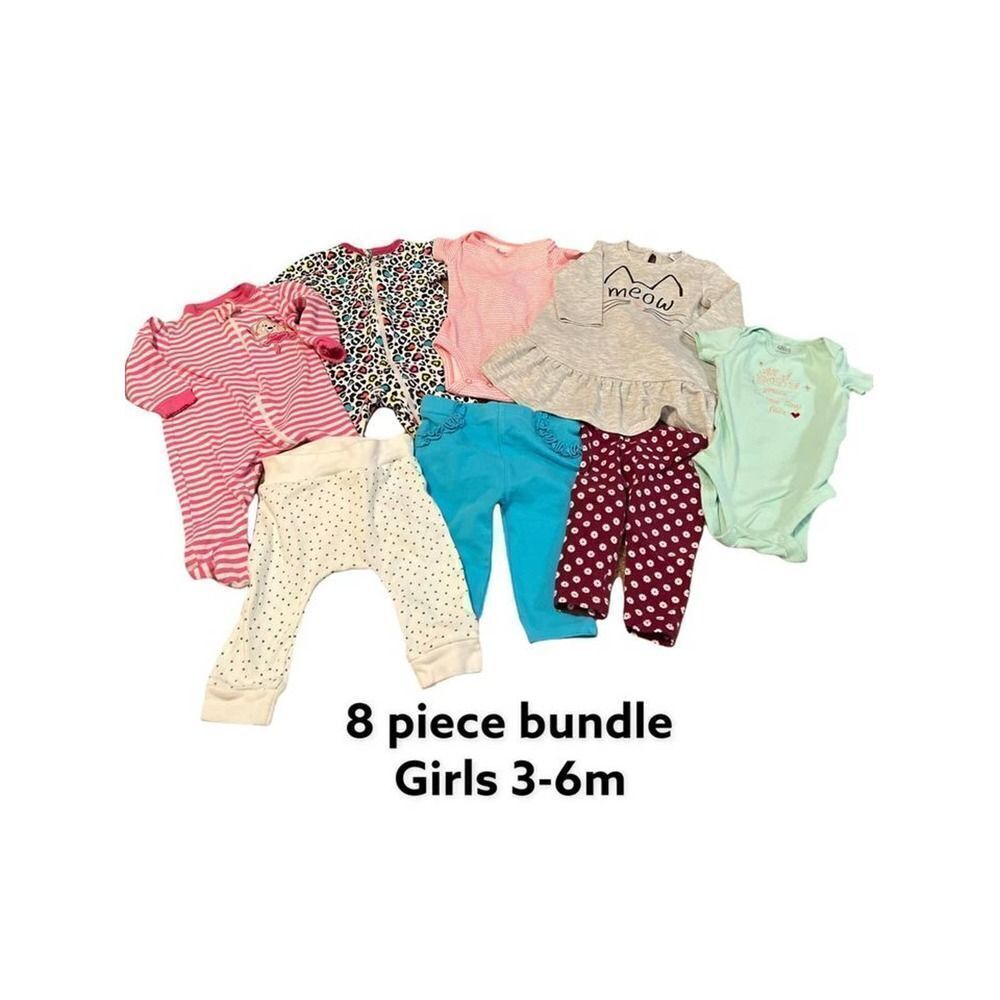 Baby Mega Bundle • 8 pieces• Girls Sz 3-6m• Variety Brands • #H013